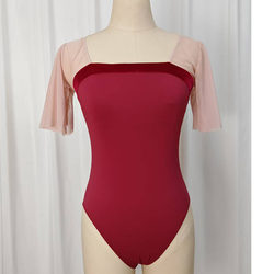 Ballet Dance Short-Sleeved Leotard/Folk Dance Practice Clothes/Gymnastics Clothes/Art Exam Clothes/Training Dance Clothes