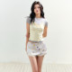 AGAM small fresh printed fake two-piece skirt pants sweet and spicy niche floral hip A-line miniskirt skirt