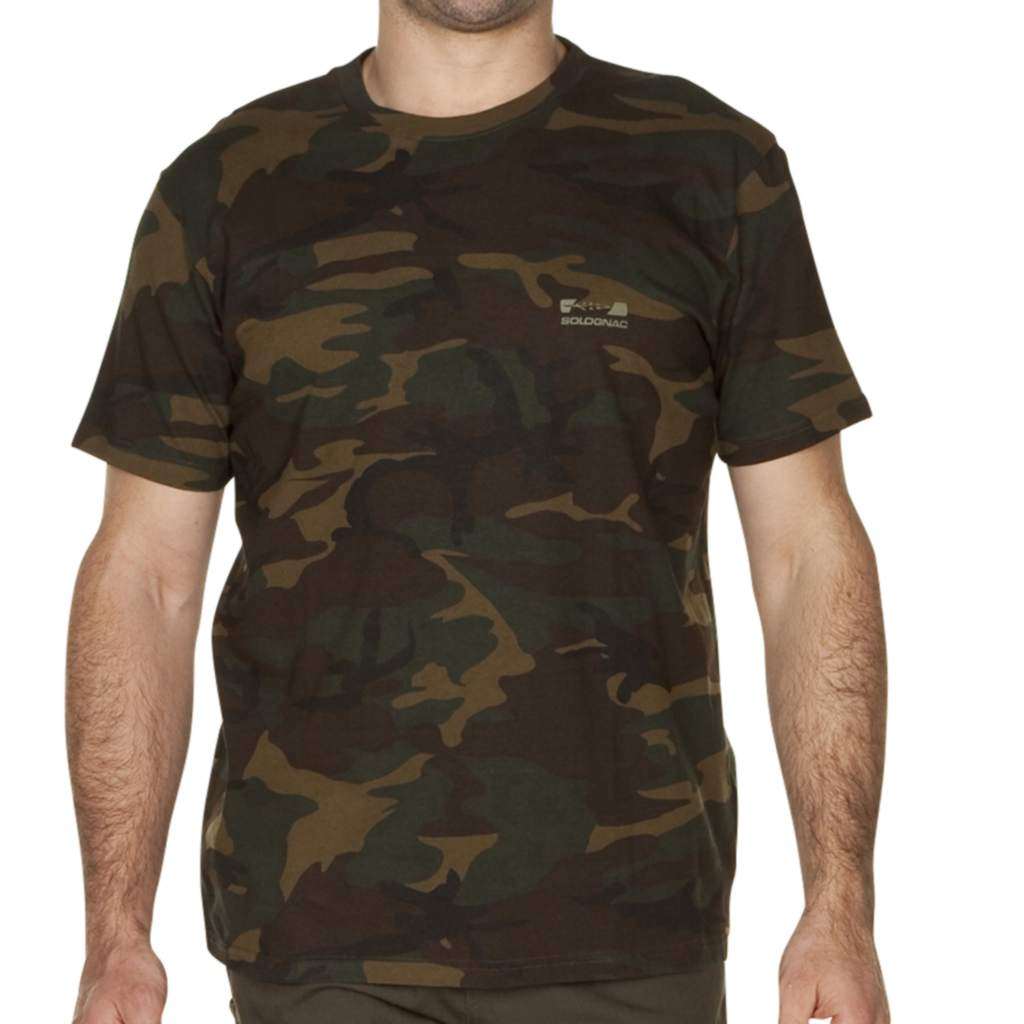 迪卡侬 迷彩纯色t恤潮男女 夏纯棉情侣户外运动短袖solognac