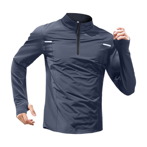 
Quick dry clothes, long sleeves, men's semi-zipper training suit, running sports top, football fitness cycling suit, stand-up collar T-shirt