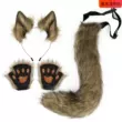 Bộ đồ Halloween hot nhất Amazon, móng vuốt động vật, tai cáo sang trọng mô phỏng, băng đô, tai và đuôi động vật, phụ kiện cos Đồ chơi đuôi cáo