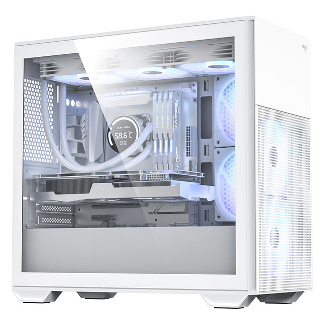 Patriot W10 chassis desktop computer matx white side transparent top ...