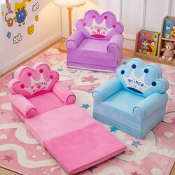 Foldable and Washable Lazy Sofa, Cute Three-Layer Cartoon Seat, Kindergarten Nap Sofa Bed for Children and Babies