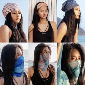 
Surfing sunscreen mask, sports sweat-absorbent headband, snorkeling headscarf, scarf, breathable ice-feeling swimming, three ways to wear it