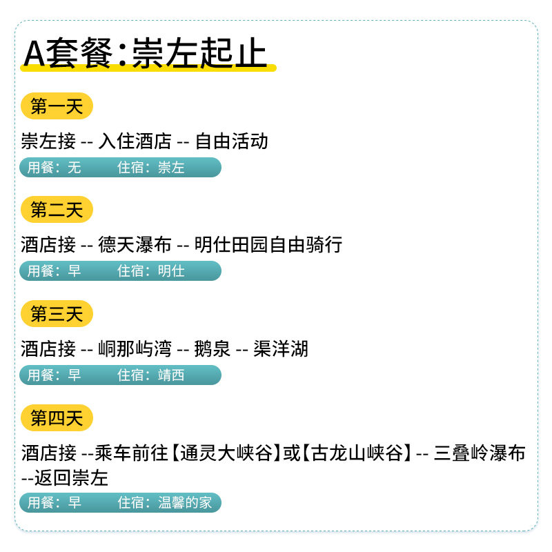 2-8人私家小团广西崇左靖西4日德天瀑布明仕田园古龙山鹅泉渠洋湖