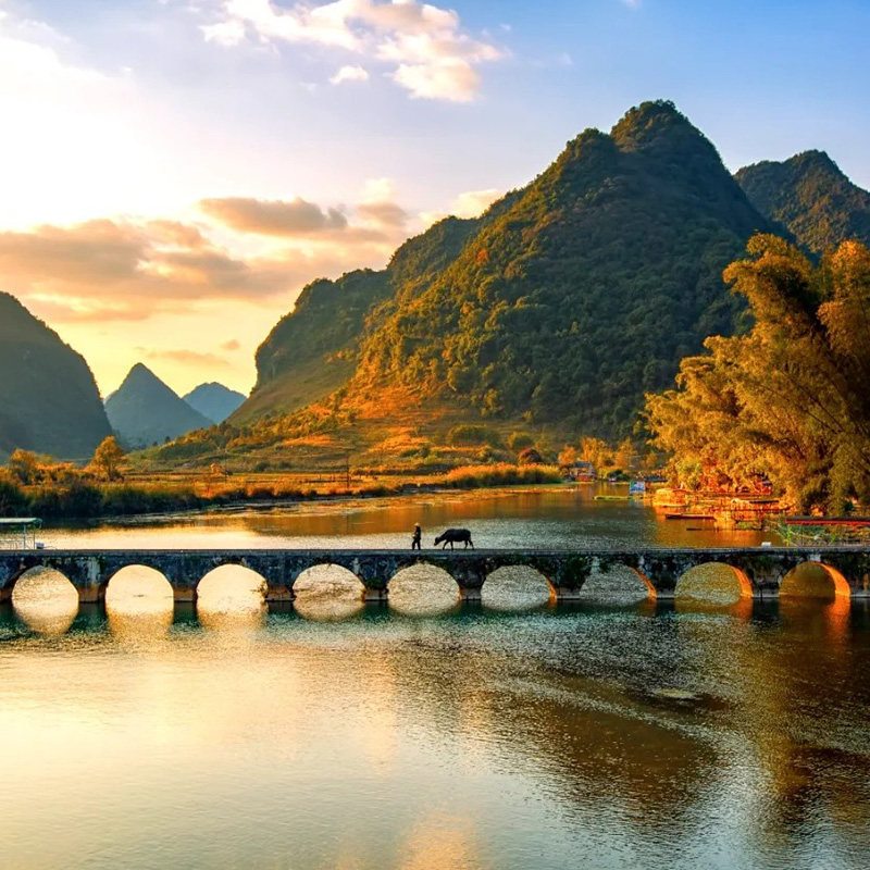 2-8人私家小团广西崇左靖西4日德天瀑布明仕田园古龙山鹅泉渠洋湖