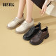 
Dadong Loafer Women's Shoes 2025 Autumn New Thick Heel Medium Heel Lace Round Head Light Plate Simple Q0151