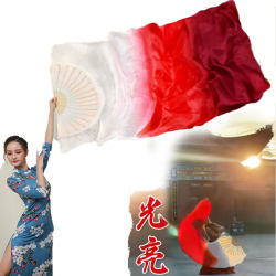 Bright Dance Fan, Extra-Long Burgundy Silk, for Classical Dance Opening, Classical Dance, Wanjiang Jiuzhou Tong Silk Thick Fan