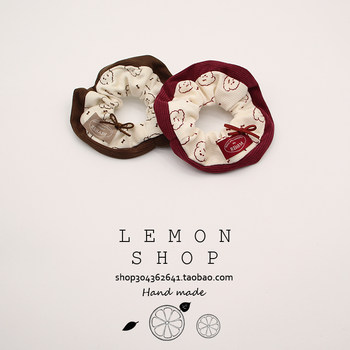 New cartoon puppy cute large intestine hairband sweet bun tying hair rubber band high-end headdress