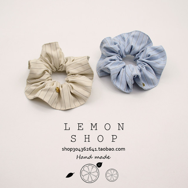 
Korean striped large intestine hair ring ins wind ball hair rope head rope low ponytail hair rubber band hair accessories for women