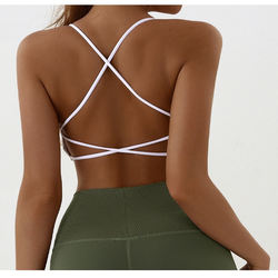 European and American Cross-Border Seamless Yoga Bra, Slimming for Running, Breathable Cross-Back Sports Bra, Beautiful Back Fitness Bra