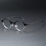 Большое лицо High Myopia 9G Retra -Ultra -Slight Glasses Pure Titanium Зеркало, горизонтальная пластинчатая рама горизонтальная пластина рама круглой коробки, Линде 1011