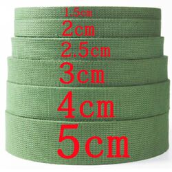 Cotton Army Green Backpack Straps, Canvas Straps, Flat Straps, Nylon Straps, Polypropylene Straps, Luggage Bag Straps, Etc. 