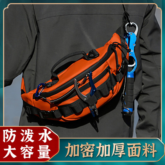 New waist bag for men, multifunctional road bag, crossbody one shoulder waterproof backpack, women's running micro item, small waist chest bag