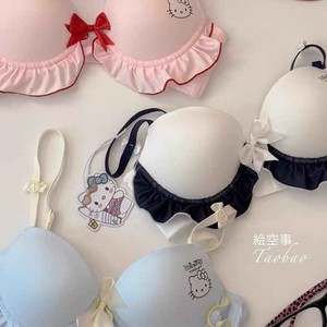 
Japanese sailor Kitty underwear, cute no-wire push-up, sweet girly bra, pure desire comfortable bra