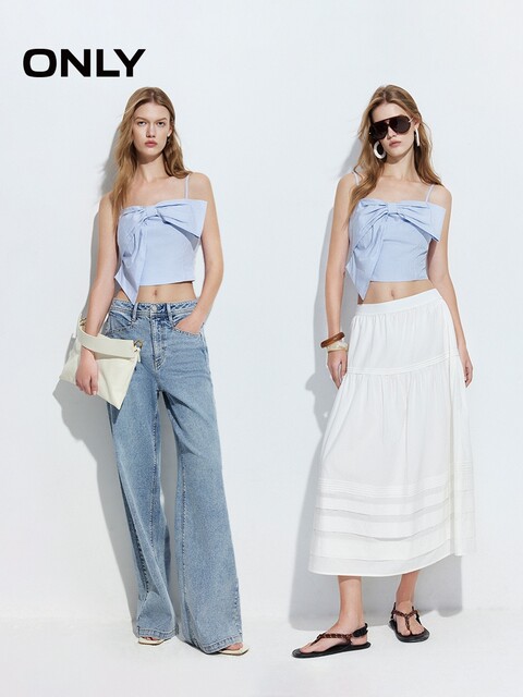 Three-dimensional bow pearl sling strapless summer 2023 new French white shirt