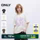 ONLY2025 summer new vibrant girly graffiti letter print loose shoulder round neck short-sleeved T-shirt for women
