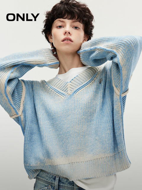 ONLY winter trend V-neck loose thread long-sleeved sweater sweater ...