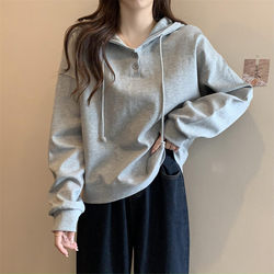 ins Super Popular Women's Sweatshirt Spring and Autumn Thin Loose Korean Style Trendy Student Versatile Long Sleeve Hoodie Top Jacket