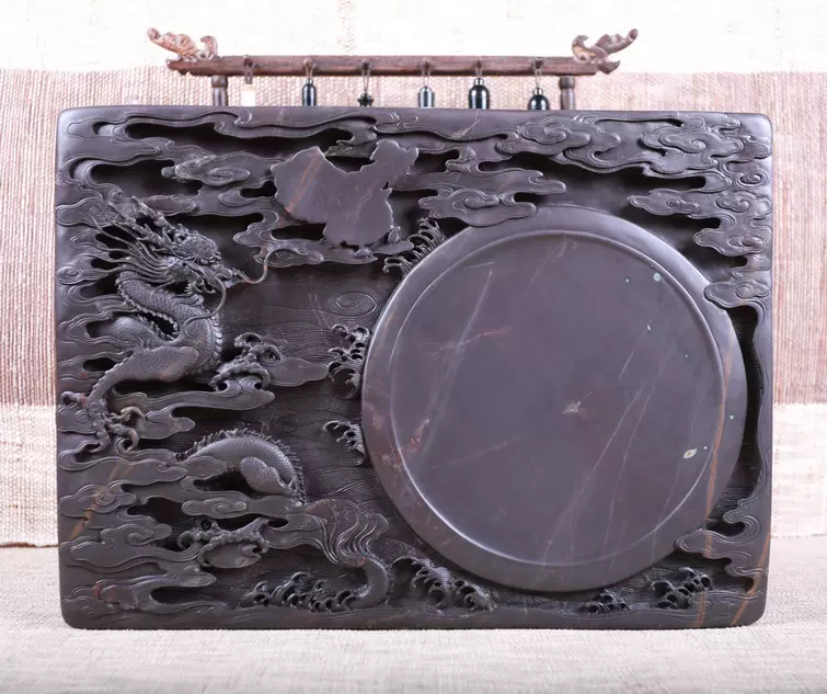 中国端硯　石刻端硯 中国美術 龍 国家级制砚大师黎针亲授中华腾龙端砚收藏精雕之作