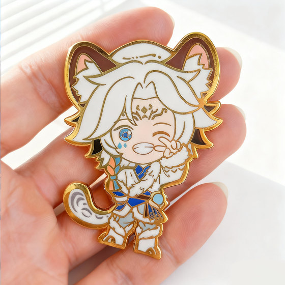 
[Loss-making special offer] King of Glory Baili Keeps the Promise Peripheral Snow Leopard Metal Badge Brooch Magnetic Buckle Refrigerator Magnet