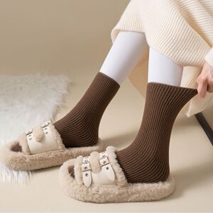 
Snow socks plus velvet and thickened socks for women in autumn and winter mid-calf socks warm short socks sleep floor socks long socks winter