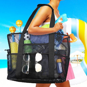 Beach bag storage bag swimming large -capacity mesh bag outdoor swimming travel fitness sports handwashing and rinsing bag portable
