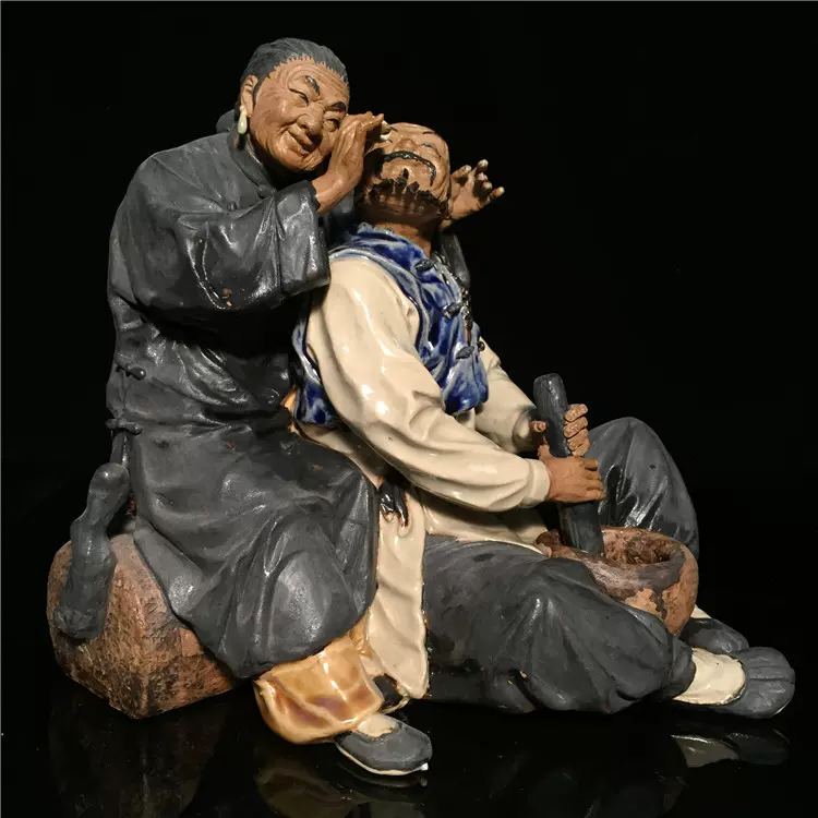 石湾公仔陶瓷人物摆件复古怀旧风格创意工艺送长辈礼品