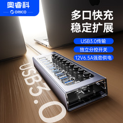 Orrick USB Hub Docking Station with Power Supply Splitter for Laptops, Mobile Phones, Mouse, Keyboard, USB Flash Drive, Hard Drive Converter, Desktop Charging Plug, Multi-Port Expander