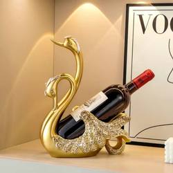Creative Couple Swan Ornaments Wine Rack Entrance European-Style Wine Bottle Rack Living Room Home Wine Cabinet Decoration