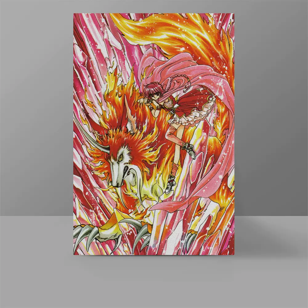 火之狮堂光与魔神雷亚斯装饰画魔法骑士雷亚