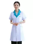 Quần áo làm việc nhà thuốc, áo khoác trắng nữ, đồng phục bác sĩ dài tay, đồng phục y tá, nhân viên bán thuốc, quần áo đặc biệt bệnh viện thẩm mỹ Quần áo bác sĩ, y tá