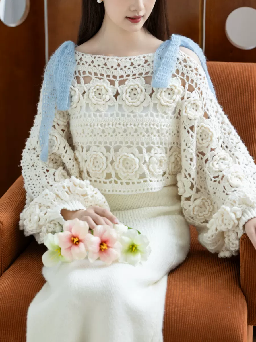 苏苏姐家日光独白手工diy马海毛钩针上衣毛线团自制材料包