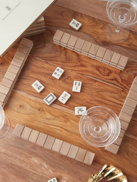 Brunello Cucinelli Wooden Mahjong Set - White