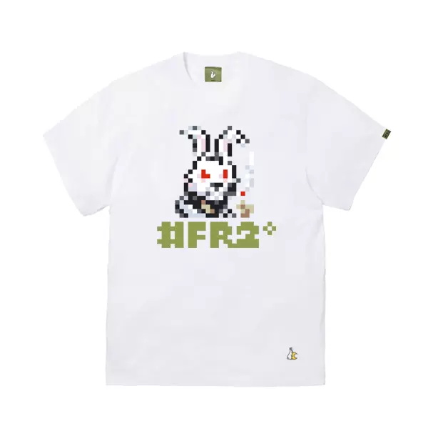 FR2 月Tsuki 马赛克像素大白兔男女情侣宽松圆领短袖T恤潮TEE