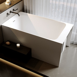 Pmma Artificial Stone Bathtub for Home Use in Small Bathrooms, Freestanding Rectangular Bathtub for Hotels and Guesthouses, Adult Bathtub