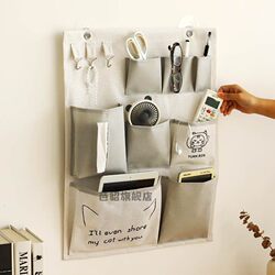 Fabric Storage Hanging Bag Wall-Mounted for Student Dormitory Bedside or Behind Door Wall Hanging Storage Pouch for Hanging Mobile Phone