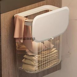 Bathroom Shower Storage Basket for Clean Clothes, Dirty Laundry Hamper, Waterproof Wall-Mounted for Home Use in Shower Room