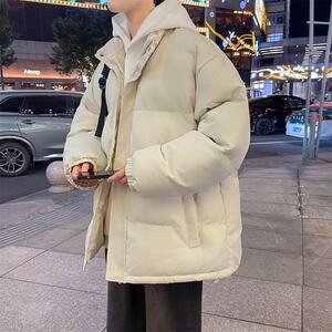 
New winter couple wear, all-match coats for men and women, thickened trendy brand large size stand-up collar cotton coats, bread coats