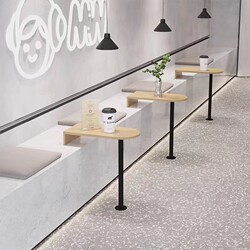 Trendy Milk Tea Shop Wall-Mounted Table Nordic Cafe Dessert Bakery Cake Shop Column Wall-Mounted Table Dining Table
