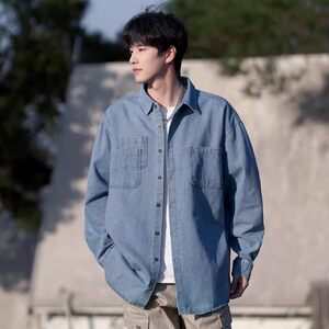 
Spring new denim Japanese texture inch shirt high-end casual loose long-sleeved trendy brand shirt jacket