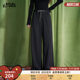 Fairy pocket black casual wide-leg pants for women in spring 2025 new slim and lazy style slack pants
