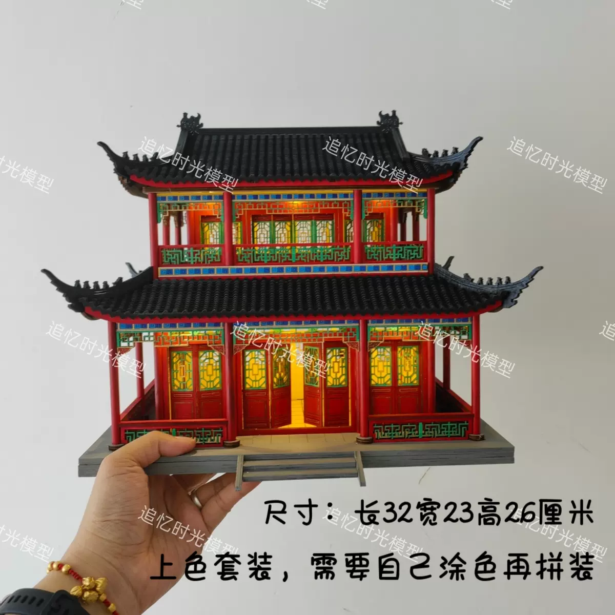 中国古建筑拼装模型国风榫卯结构手工八角亭摆件全木制玄学