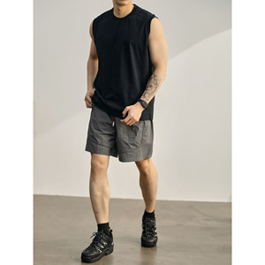 
LUUD Ice-sensing Breathable Elastic Waist Drawstring Paratrooper Shorts Men's Summer Outdoor Leisure Straight Five-Cross Pants