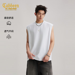 
[Heavyweight Pure Cotton] Carbine Loose Half-Sleeved Waistcoat Vest T-Shirt Men's 2026 Summer New Casual Inner Top