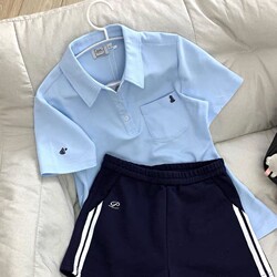 【Lingyin Gao】Original Simple Shorts for Women, Summer Breathable College Style School Uniform-Like Sweatpants, Dog Leather-Like Jk Uniform
