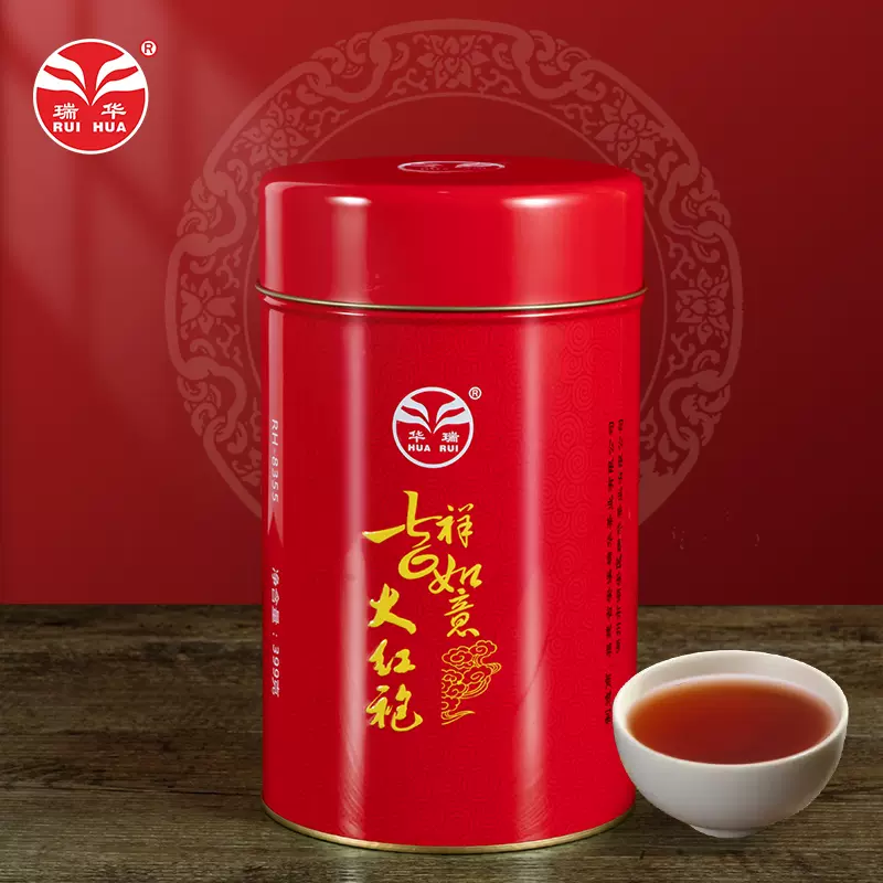 瑞华茶业官方品牌RH-8355吉祥如意大红袍浓香型茶叶罐装茶乌龙茶-Taobao 