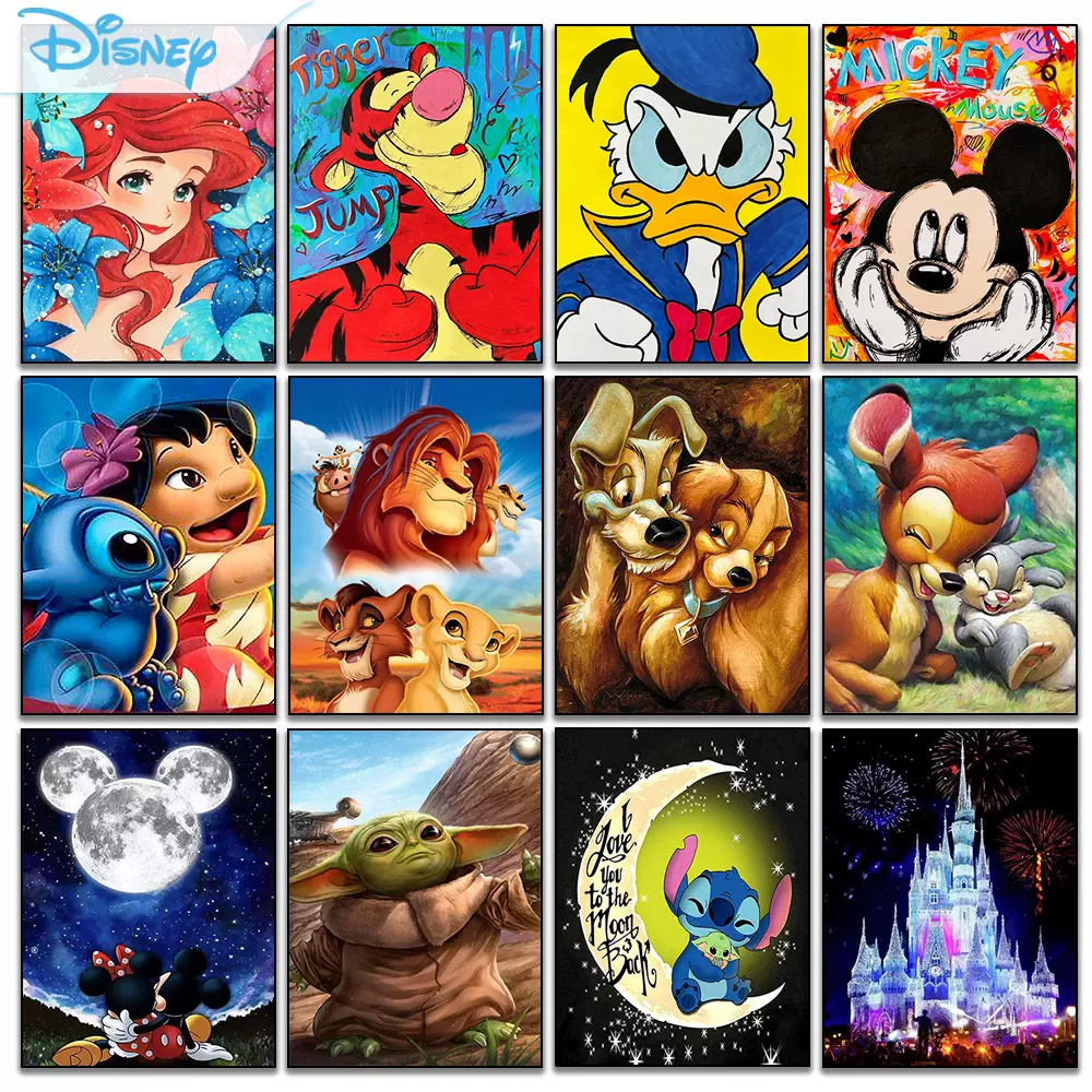 5D DIY Round Drill Diamond Painting Disney Mickey Mouse Lilo-Taobao