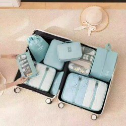 Travel Essential Storage Bag, Suitcase Organizer for Clothes and Underwear, Seven-Piece Set for Organizing and Sorting Clothes for Business Trips