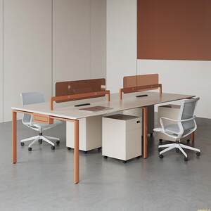 Employee office desk and chair combination 4 46 people, simple modern office table screen screen, computer desk card seat